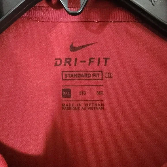 Nike Polo Shirt Mens 3XL Dri-FIT Red Golf Athletic Performance Swoosh - Picture 4 of 9